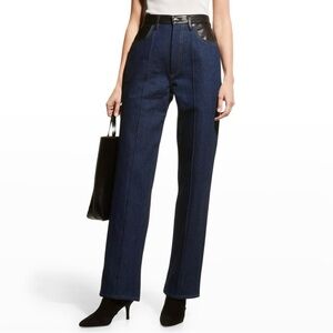 GOLDSIGN Martin Lamb Leather Trim Denim